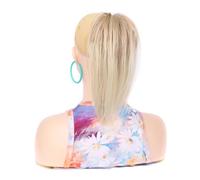 Horquilla Extensiones de cola de caballo con pinza corta y moño sintético liso for mujer Para sujetar y decorar el cabello(24H613)