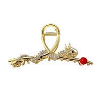 Horquilla festiva para el pelo de año nuevo con diseño de dragón chino, pinza con diamantes de imitación, horquilla de dragón dominante, pinzas para el pelo para mujeres gruesas
