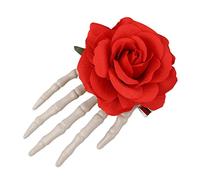 Horquilla gótica con diseño de flor para el Día de los Muertos, horquilla gótica, pasador de mano, gorro pequeño, accesorios para el cabello gótico