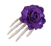 Horquilla gótica con diseño de flor para el Día de los Muertos, horquilla gótica, pasador de mano, gorro pequeño, accesorios para el cabello gótico
