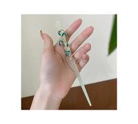 Horquilla Horquilla con hojas de Jade y ramas doradas, placa con cabeza de bola, accesorios for nudos de bambú simples, horquilla de estilo antiguo, pinza for el cabello Hosta Palillos Para el Pelo