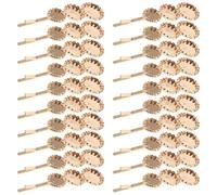 Horquilla Lateral de Metal Dorado 20 Pcs con Bandejas Redondas