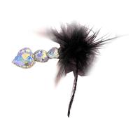 Horquilla lateral para el pelo para mujer, con diamantes de imitación y plumas, pinza lateral