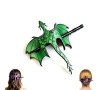 Horquilla medieval con forma de dragón, pasador para el cabello de fantasía gótica vikinga renacentista, pasador medieval con alas de dragón, adorno para el cabello (04#)