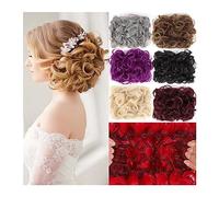 Horquilla Messy Bun Hair Piece Wave Curly Hair Buns Extensión con peines Sintético Grueso Chignon Hairpiece Clip en Ponytail Scrunchies Hair Pieces for mujeres Para sujetar y decorar el cabello(1B)