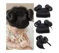 Horquilla Moño con diadema con flequillo, Accesorios for peluca for niños Piezas de pelo for moño con diadema, Moño de pelo sintético con flequillo, Oreja de gato for niños de moda Para sujetar y deco