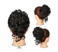 Horquilla Moños de pelo sintético, extensiones de cola de caballo, moño rizado, esponjoso y desordenado con banda elástica. Para sujetar y decorar el cabello(1B)