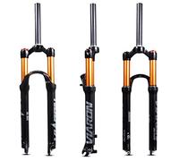 Horquilla MTB de 26/27,5/29 pulgadas con suspensión neumática para bicicleta de montaña, recorrido de 100 mm, amortiguador recto de 1-1/8", bloqueo manual QR, parte delantera de aleación de magnesio.