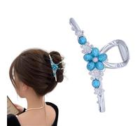 Horquilla para el cabello color turquesa, pinzas de garra para mujer, pinzas grandes para cabello grueso, horquillas de metal estilo retro, accesorios antideslizantes para el cabello occidental