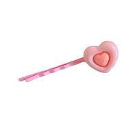 Horquilla para el cabello con forma de corazón de color caramelo para mujer, con encanto dulce, estética, sensación de crema, accesorios para el cabello