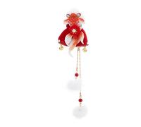 Horquilla para el pelo bordada festiva con borlas y pompones para niños, accesorios de horquilla para niñas dulces y flores para mujeres