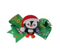 Horquilla para el pelo con diseño de árbol de Navidad, muñeco de nieve, pingüino, pico de pato, lazo, 6 útiles