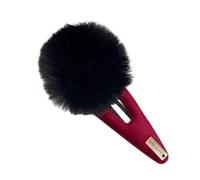 Horquilla para el pelo con pompones de color sólido para niñas dulces, pasadores estéticos, accesorios para el pelo de felpa, pasadores para el pelo para festivales, para la vida cotidiana, grandes y