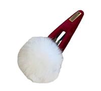 Horquilla para el pelo con pompones de color sólido para niñas dulces, pasadores estéticos, accesorios para el pelo de felpa, pasadores para el pelo para festivales, para la vida cotidiana, grandes y