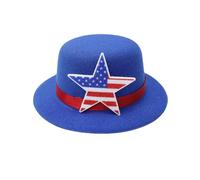 Horquilla para el pelo de Día de la Independencia, para el 4 de julio, celebración, sombrero de copa pequeño, tocado de fiesta temática para carnaval, fiesta del Día de la Independencia, clip para el