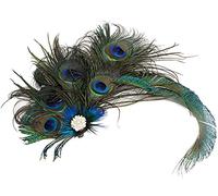 Horquilla para el pelo de plumas de pavo real para mujeres y niñas, estilo retro, para boda, carnaval, fiesta, talla única