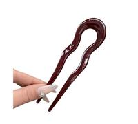 Horquilla para el pelo en forma de U, acetato, diseño geométrico de moda, horquilla de carey para mujeres y niñas, accesorios para la cabeza (rojo)