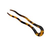 Horquilla para el pelo estilo vintage de acetato de celuloide ondulada grande en forma de U para mujer con concha de concha y chignon para niñas pequeñas