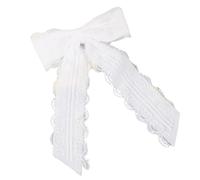 Horquilla para el pelo para uso diario, con lazo de encaje y corazón, cinta de seda, color negro, rojo, blanco, opción para mujer