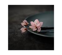 Horquilla para el pelo vintage para niñas, broche de madera para el pelo, joyería de regalo Hosta, pinzas para el pelo grueso (A)