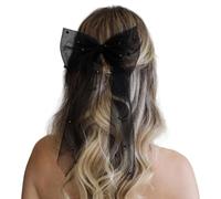 Horquilla para novia con velo y lazo para niñas, balletcore y perlas para desfiles, bailes, princesas, accesorios para el cabello, accesorios para el escenario