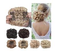 Horquilla Pelo sintético desordenado moño piezas clip en extensión de pelo plato rizado moño moño cola de caballo postizo con 2 clips de peine for mujeres Para sujetar y decorar el cabello(27T613)