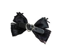 Horquilla plana con forma de corazón y encaje para balletcore, elegante clip para el pelo con lazo