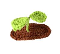 Horquilla plana de ganchillo con diseño de hojas y flores, para el pelo, elegante, de punto, accesorios para fotos