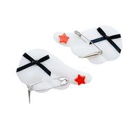 Horquilla plana de los años 2000 con alas tachonadas para balletcore para la cabeza, clip elegante con lazo para el pelo, accesorios para fotos