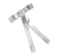 Horquilla plana para el pelo con lazos metálicos de los años 2000, balletcore plateado para mujeres y niñas, clip para el pelo, dulce balletcore