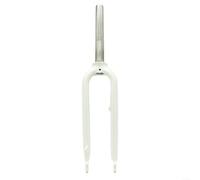 Horquilla plegable de bicicleta de 20 pulgadas, tubo recto de 28,6 mm, 74 mm, espaciado en V, suspensión delantera de aleación de aluminio para viajes urbanos, negro (blanco)