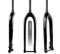 Horquilla Rígida De Fibra De Carbono 27,5/29'' Horquilla Para Bicicleta De Montaña 15x110mm Eje Pasante Boost Freno De Disco Tubo Cónico De 1-1/2" Horquillas Delanteras 694g(27.5in-Gloss Black)