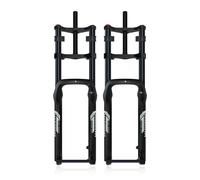 Horquilla Suspensión for Bicicleta Neumático De 26" 5.0" Horquilla for Fat Bike 1-1/8" Recto Freno De Disco Bicicleta Eléctrica Horquilla De Aire Recorrido190 Mm Eje Pasante 15 X 150 Mm(Black A)