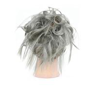 Horquilla Tousled Updo Messy Bun Hair Piece Straight Curly Mix Extensiones de cola de caballo Fake Synthetic Elastic Band Scrunchies Hairpiece for mujeres niñas Para sujetar y decorar el cabello(Q17 D