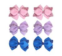 Horquillas Brillantes De 6 Piezas Con Lazo, Horquillas De Mariposa Lindas Para Niños, Horquillas Con Decoración De Cola De Caballo, Accesorios Para Peinados De Princesa.