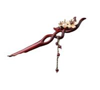 Horquillas chinas, tocado de madera Hanfu de horquilla china de sándalo rojo antiguo