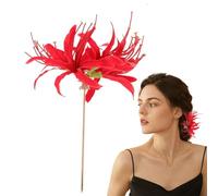 Horquillas chinas tradicionales, horquilla de lirio araña roja | Horquilla roja en forma de lirio araña roja, elegantes palos para el cabello asiático | Horquillas de m