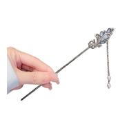 Horquillas con Borlas Horquilla con borlas elegante de doble mariposa, ideal for mujer, flecos y cuentas negras, accesorios chinos Hanfu(Color-03)