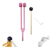 Horquillas de afinación de 128 Hz para curación con chakras de martillo reflejo, instrumento de tenedor de afinación de grado médico de acero inoxidable con pesas fijas para terapia de sonido