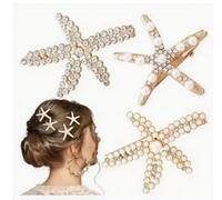 Horquillas De Estrella De Mar Con Brillo Dorado De 6 Piezas, Horquillas De Perlas Y Diamantes, Accesorios Para El Cabello Exquisitos Y Versátiles, Para Adultos Y Niños.