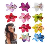 Horquillas de Flores para Mujeres | 10 Piezas De Horquillas De Orquídeas Hawaianas Artificiales Bohemias | Horquilla de cabello con flor tropical | para Vacaciones, Festivales, Bodas, Viajes, Verano,