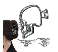 Horquillas de Halloween - Broche De Garra Gótica Metálica,Juego de 3 Unidades Horquillas Decorativas para Cabello con Motivos de Araña y Esqueleto para Mujeres y Niñas en Fiestas de