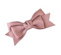Horquillas de Lazo Metal Solid Color Fabric Bow Duckbill Clip Campus Party Creative Hair Girl Cute Accessories(Pink)
