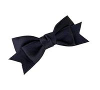 Horquillas de Lazo Metal Solid Color Fabric Bow Duckbill Clip Campus Party Creative Hair Girl Cute Accessories(Black)
