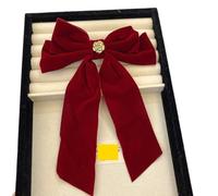 Horquillas de Lazo Red Velvet Big Bow Hairpin Fabric Roses Bowknot Hair Clips For Girls Ponytail Barrette Heawear Accessories(Type 3)