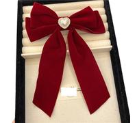 Horquillas de Lazo Red Velvet Big Bow Hairpin Fabric Roses Bowknot Hair Clips For Girls Ponytail Barrette Heawear Accessories(Type 2)