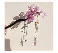 Horquillas de madera con borlas y flores perla for el pelo, accesorios for cabello hada, decoración for cheongsam, moño, joyería(Color 04)