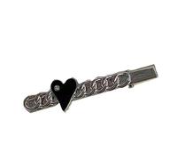 Horquillas de Metal con forma de corazón for mujer, estilo Hip Hop, moda coreana, Clip LATERAL for chicas, diseño geométrico único, Brarrettes de Color plateado (Color : Love 1pc)
