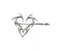 Horquillas de Metal con forma de corazón for mujer, estilo Hip Hop, moda coreana, Clip LATERAL for chicas, diseño geométrico único, Brarrettes de Color plateado (Color : 1pc)