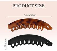 Horquillas De Plátano De 4 Piezas, Clip De Media Luna Vertical Grande, Diseño De Cola De Pez De Peine Doble Con Agarre Fuerte, Accesorio Para El Cabello Práctico, Simple Y Versátil.